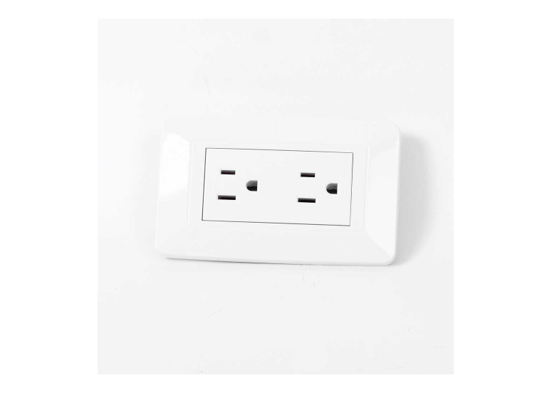 LINEA BK BLANCA INCRUSTAR TOMA DOBLE VHARBOR 110-220V (BC1803)(1747H)