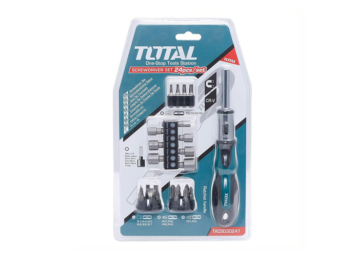 DESTORNILLADOR RACHE BLISTER X 24 PZS TOTAL (TACSD30246)