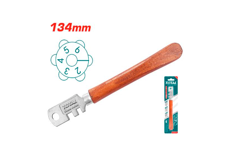 CORTAVIDRIO 130MM 6 RUEDAS MANGO MADERA TOTAL (THT561301)