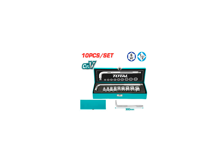 JUEGO DE COPAS X 10 PZS 1/2 (10-24MM) INDUSTRIAL TOTAL (THTL121101)