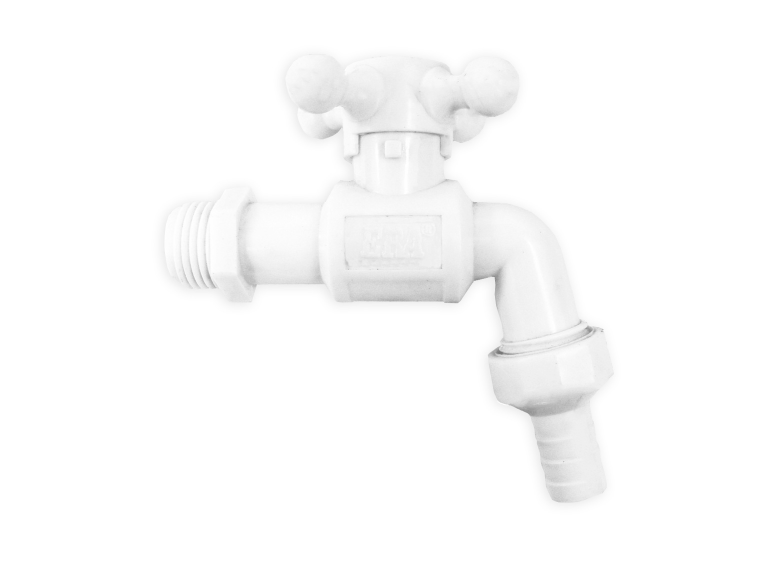 GRIFO PLASTICO GG BLANCO CRUCETA CON RACOR (HT20147)
