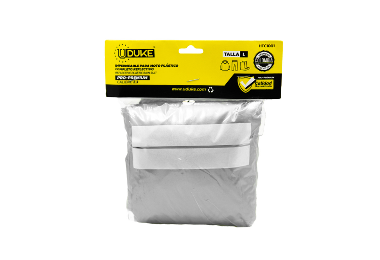 IMPERMEABLE PARA MOTO PLASTICO COMPLETO REFLECTIVO PRO-PREMIUM TALLA L (IPL)