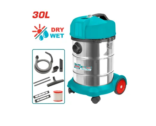 ASPIRADORA Y SOPLADORA PARA HUMEDO Y SECO 30L 1400W INCLUYE ACCESORIOS INDUSTRIAL SUPER TOTAL (UTVC14301)