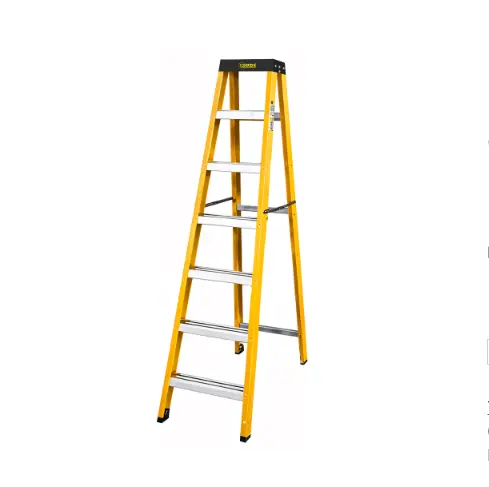 ESCALERA TIJERA 6 PELDAÑOS EN FIBRA DE VIDRIO CAP 150 KILOS USO INDUSTRIAL UDUKE CON PLATAFORMA (HT3183)