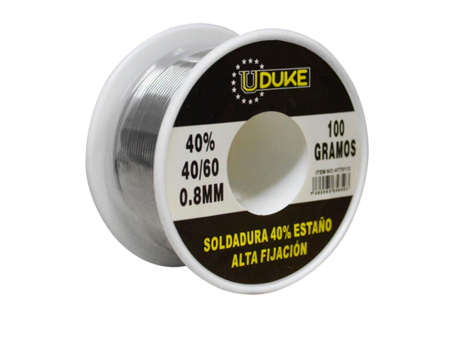 [10127] SOLDADURA ESTANO UDUKE 100 GRAMOS 40-60 (40% ESTANO) (0.8MM) (HT70113)