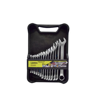 [13265] LLAVE MIXTA 2 EN 1 JUEGO X 14 (6-19MM - 1/4-3/4) CR/V UDUKE (HTY0075)