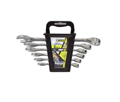 [13269] LLAVE MIXTA JUEGO X 6 PCS BLISTER (5/16-3/8-7/16-1/2-9/16-11/16 PUL) CR/V UDUKE (HTY0077)