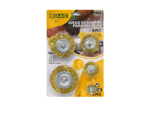 [13517] GRATA TALADRO REDONDA C/ESPIGO X 5PCS UDUKE (HT1133)