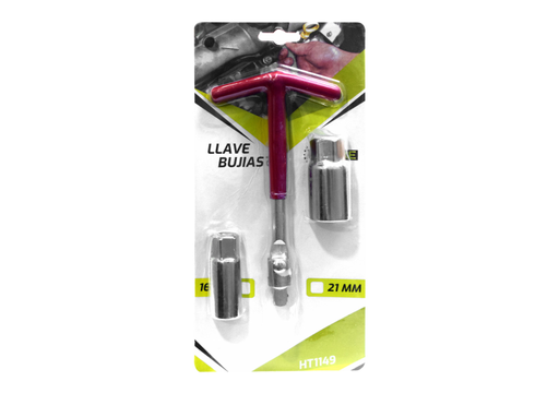 [13533] LLAVE SACA BUJIAS EN T X 3PCS 16MM Y 21MM UDUKE (HT1149)