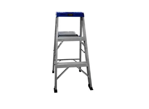 [13643] ESCALERA DE ALUMINIO 2 PELDANOS CAP 150 KILOS USO INDUSTRIAL UDUKE CON PLATAFORMA (HT1312)