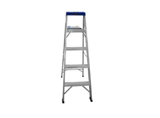 [13645] ESCALERA DE ALUMINIO 4 PELDANOS CAP 150 KILOS USO INDUSTRIAL UDUKE CON PLATAFORMA 140 CMS (HT1314)
