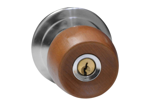 [4668A] CHAPA BOLA ALCOBA P/MADERA UDUKE COLOR MIEL ESCUDO CROMADO (5831-QJM) (HT20175S)