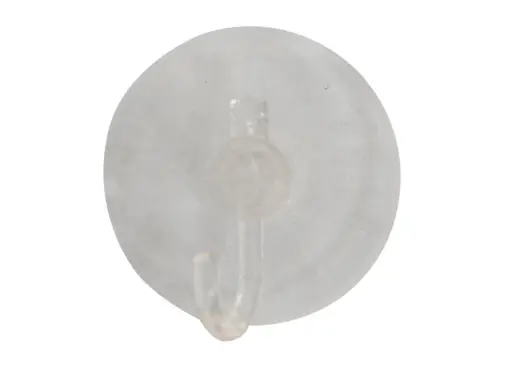 [9213K] CHUPA ADHESIVA TRANSPARENTE # 6 CON GANCHO PLASTICO PQT X 2 UDUKE