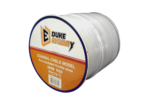 [3207] CABLE COAXIAL RG6 FINO AL 90% BLANCO DUKE ENERGY CARRETO X 305 MTS (HT10086)