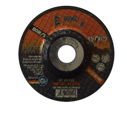 [12126] DISCO 4 1/2 X 1/4 X 7/8 PULIR METAL DUKE ENERGY TECNOLOGIA ALEMANA (HT80413)