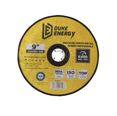 [13972] DISCO 9" CORTE METAL ACERO INOX 2 EN 1 DUKE ENERGY TECNOLOGIA ALEMANA (230X1.9X22.23MM) (HT1414)
