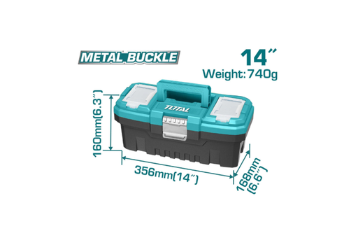 [15355] CAJA HERRAMIENTA 14 PLASTICA CIERRE METALICO TOTAL (TPBX0142)