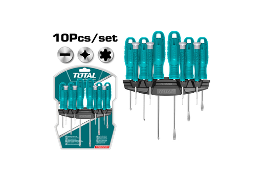 [15419] DESTORNILLADOR CROMO VANADIUM JUEGO X 10 PZS SUPER SELECT TOTAL (THTDC251001)