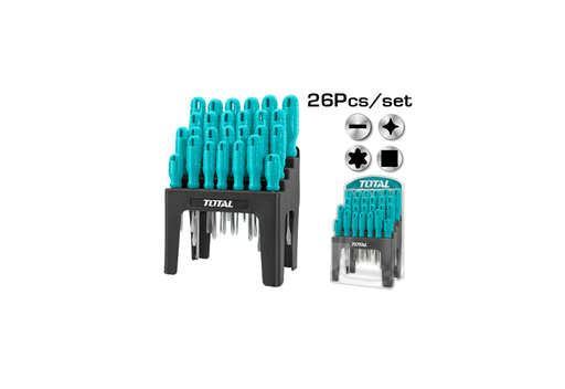 [15499] DESTORNILLADOR CROMO VANADIUM JUEGO X 26 PZS TOTAL (THTDC252601)