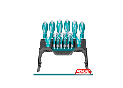 [15501] JUEGO DE DESTORNILLADORES X 14 PZS (INCLUIDO 6 DESTORNILLADORES RELOJEROS) SUPER SELECT TOTAL (THT250614)