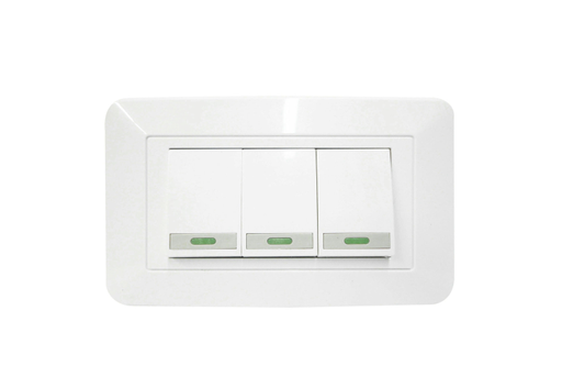[1644] LINEA BK BLANCA INCRUSTAR SWICHE TRIPLE CONMUTABLE 110-220 (118Z-03 -3WAY) (RETIE-FL)(HT20337)