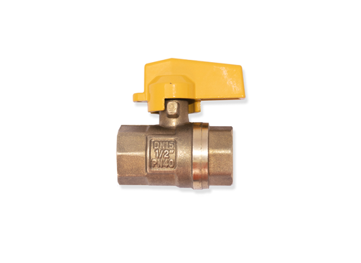 [4959] LLAVE GAS BRONCE PN40 B100 DN15 (CHAPOLA AMARILLA)(HT20165)