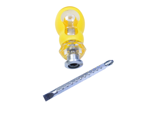 [8293] DESTORNILLADOR DOBLE PUNTA PUNO DOBLE USO C/V CON SEGURO CRISTAL (HT50081