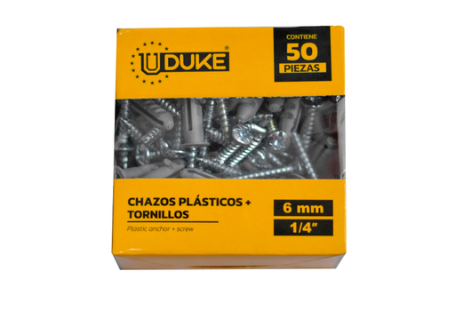 [13604] CHAZO PLASTICO CON TORNILLO 1/4 X 50UNDS (HT1238)