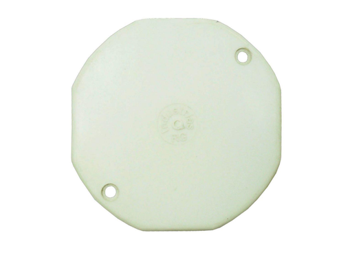[1676] TAPA PLASTICA OCTAGONAL BLANCA R/G