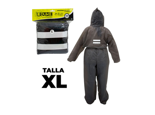 [11918S] IMPERMEABLE PARA MOTO PLASTICO COMPLETO REFLECTIVO CON SOLAPA TALLA XL