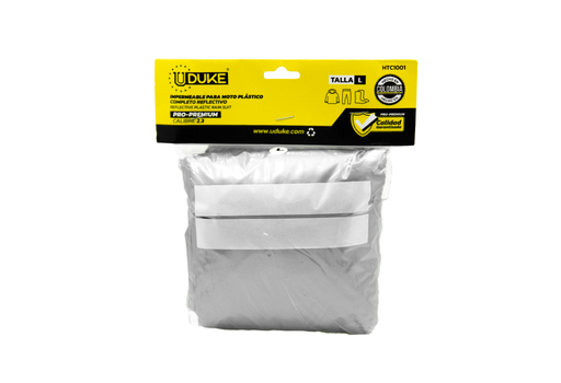 [19710K] IMPERMEABLE PARA MOTO PLASTICO COMPLETO REFLECTIVO PRO-PREMIUM TALLA L (IPL)