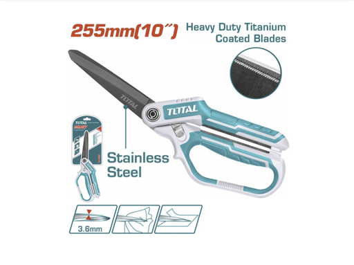 [20566] TIJERA 10" ACERO INOXIDABLE MANGO ERGONOMICO INDUSTRIAL SUPER TOTAL (THSCRS832558)