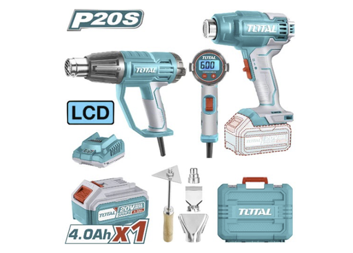 [20773] COMBO X 2 PISTOLA DE CALOR INCLUYE 4 ACEESORIOS, 1 BATERIA Y CARGADOR TOTAL (UTOSLI240201)