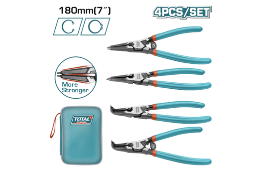 [20775] SET DE PINZA SACA PINES X 4 PZS INDUSTRIAL SUPER TOTAL (THTJ214042)