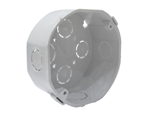 [8719] CAJA PLASTICA OCTAGONAL BLANCA R/G (CERTIFICADA) 