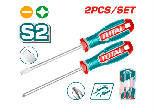 [20391] JUEGO DESTORNILLADORES X 2 PZS PUNTA INMANTADA SUPER TOTAL (TKSDS0226)