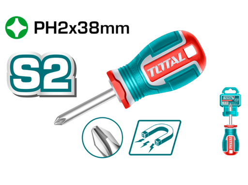 [20768] DESTORNILLADOR 1/4X1 1/2" PUÑO (+) PUNTA IMANTADA INDUSTRIAL SUPER TOTAL (TSDPH2038)