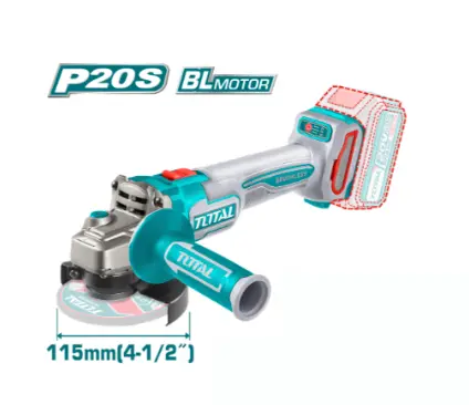 [20298] PULIDORA INALAMBRICA 4 1/2 INDUSTRIAL 20V BATERIA Y CARGADOR INCLUIDO MOTOR SIN ESCOBILLAS SUPER TOTAL (UTAGLI21154)
