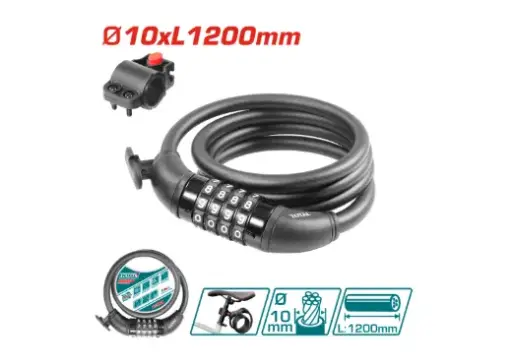 [20855] CANDADO MOTO CLAVE 10X1200MM SUPER TOTAL (TBK21012)