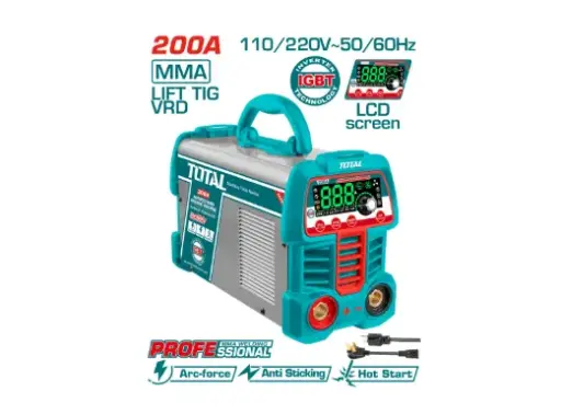 [21462] SOLDADOR INVERSOR DIGITAL 200A (MMA-LIFT TIG-VRD) 110-120V INDUSTRIAL SUPER TOTAL (UTW2200691)