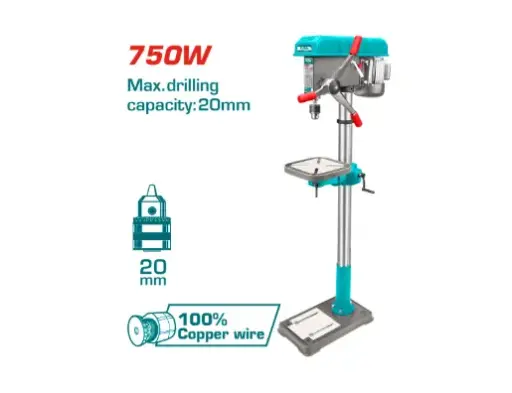 [20772] TALADRO DE BANCO 50/64" 750W INDUSTRIAL 16 VELOCIDADES TOTAL (UTDP207505)