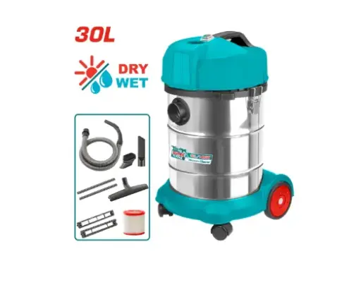 [21079] ASPIRADORA Y SOPLADORA PARA HUMEDO Y SECO 30L 1400W INCLUYE ACCESORIOS INDUSTRIAL SUPER TOTAL (UTVC14301)