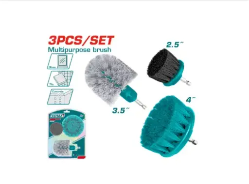 [21067] SET DE CEPILLO PARA TALADRO JUEGO X 3 PCZ INDUSTRIAL SUPER TOTAL (TACB0301)