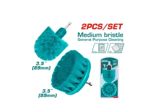 [21065] SET DE CEPILLO PARA TALADRO 3,5" JUEGO X 2 PCZ INDUSTRIAL SUPER TOTAL (TACM2335)
