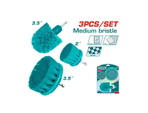 [21066] SET DE CEPILLO PARA TALADRO JUEGO X 3 PCZ INDUSTRIAL SUPER TOTAL (TACM3001)