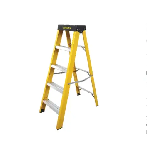 [21331] ESCALERA TIJERA 4 PELDAÑOS EN FIBRA DE VIDRIO CAP 150 KILOS USO INDUSTRIAL UDUKE CON PLATAFORMA (HT3181)