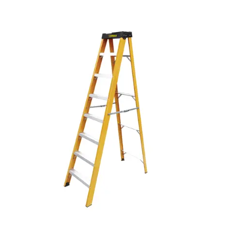 [21344] ESCALERA TIJERA 7 PELDAÑOS EN FIBRA DE VIDRIOCAP 150 KILOS USO INDUSTRIAL UDUKE CON PLATAFORMA (HT3184)