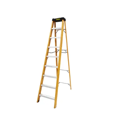 [21334] ESCALERA TIJERA 8 PELDAÑOS EN FIBRA DE VIDRIO CAP 150 KILOS USO INDUSTRIAL UDUKE CON PLATAFORMA (HT3185)