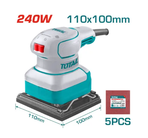 [20806] LIJADORA DE PALMA 4 3/8"X 4" 240W INCLUYE 5 LIJAS INDUSTRIAL SUPER TOTAL (UTF2241108) 