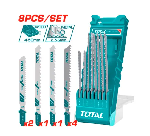 [21441] SET DE SEGUETA SIERRA SABLE X 8 PCS PARA MADERA Y METALES SUPER TOTAL (TACSD7386) 